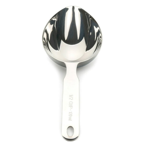 47059 VOLLRATH Stainless Steel Oval Measuring Scoop,1 Cup Gray